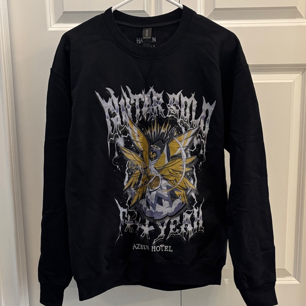Black and Yellow Graphic Crewneck Sweater